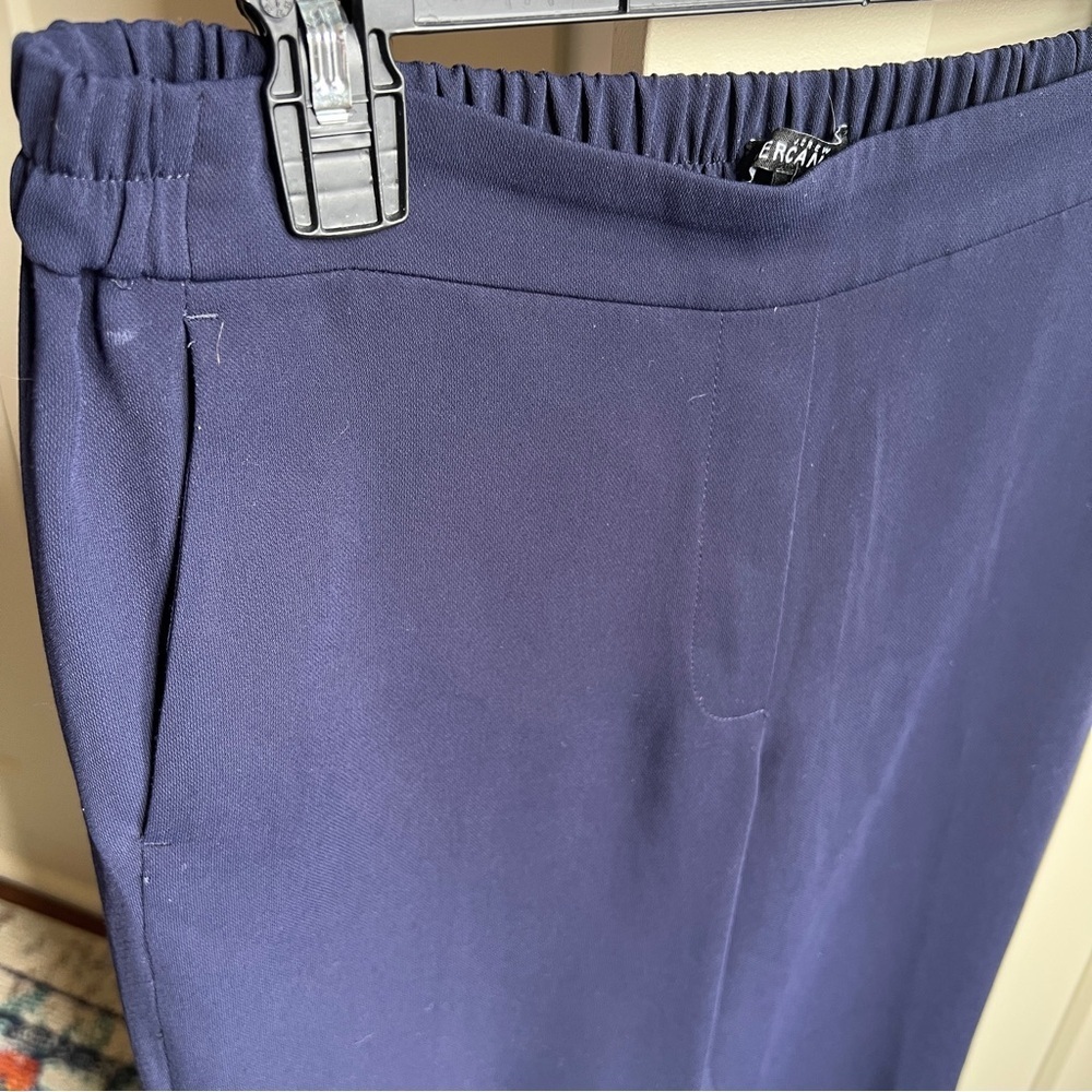J.Crew Mercantile Jamie Navy Blue Pull-On Elastic Waist ankle crop Dress Pants 8 - Picture 5 of 6